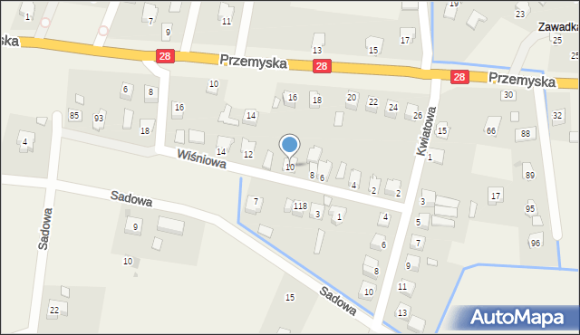 Bykowce, Wiśniowa, 10, mapa Bykowce