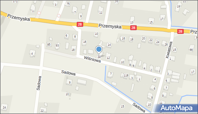 Bykowce, Wiśniowa, 14, mapa Bykowce