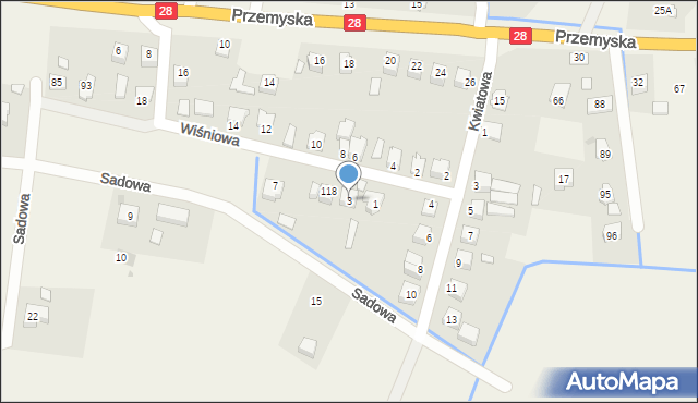 Bykowce, Wiśniowa, 3, mapa Bykowce