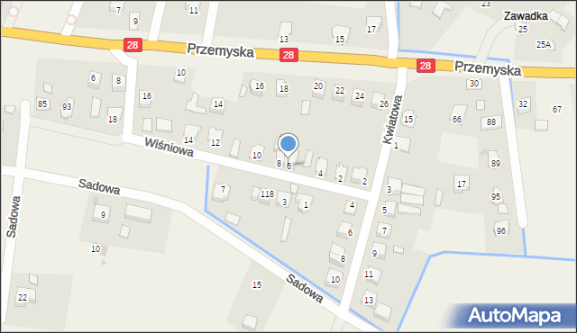 Bykowce, Wiśniowa, 6, mapa Bykowce