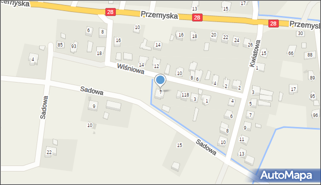 Bykowce, Wiśniowa, 7, mapa Bykowce