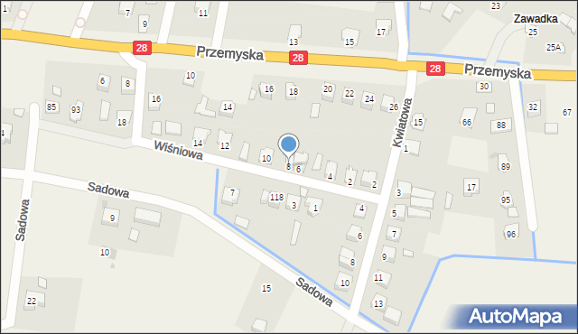 Bykowce, Wiśniowa, 8, mapa Bykowce