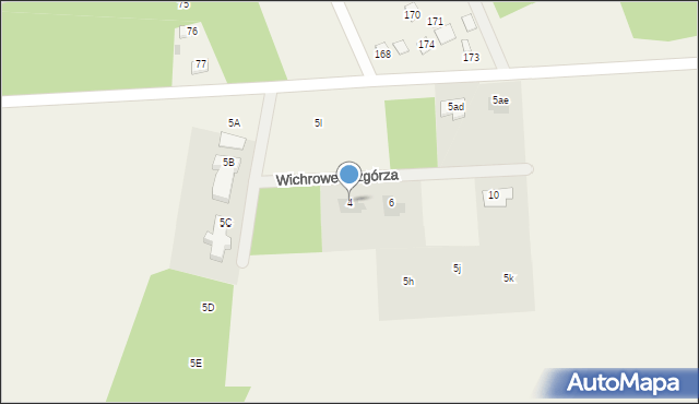 Byszewy, Wichrowe Wzgórza, 4, mapa Byszewy