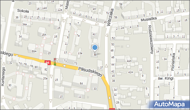 Bytom, Witczaka Stanisława, 39, mapa Bytomia