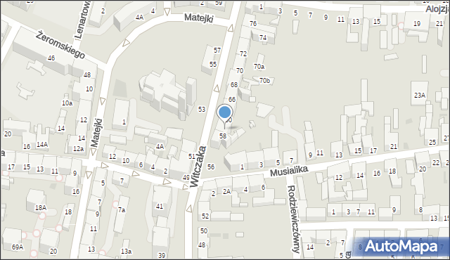 Bytom, Witczaka Stanisława, 62, mapa Bytomia