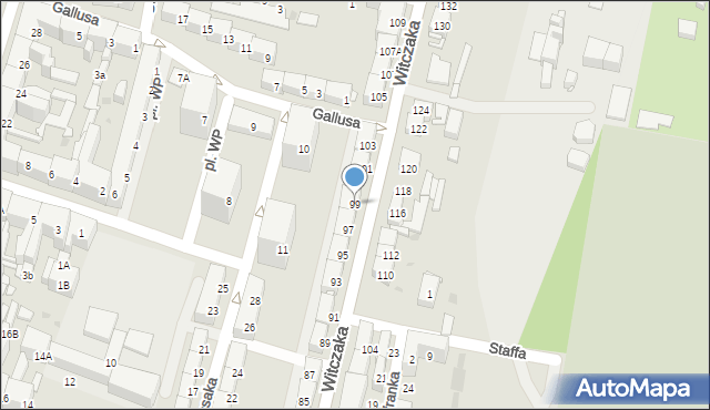 Bytom, Witczaka Stanisława, 99, mapa Bytomia