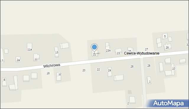 Cewice, Wichrowa, 21, mapa Cewice