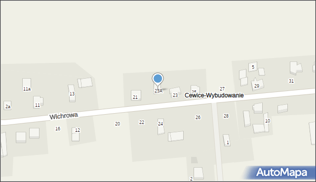 Cewice, Wichrowa, 23A, mapa Cewice