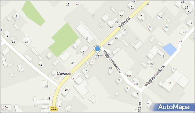Cewice, Witosa Wincentego, 12, mapa Cewice