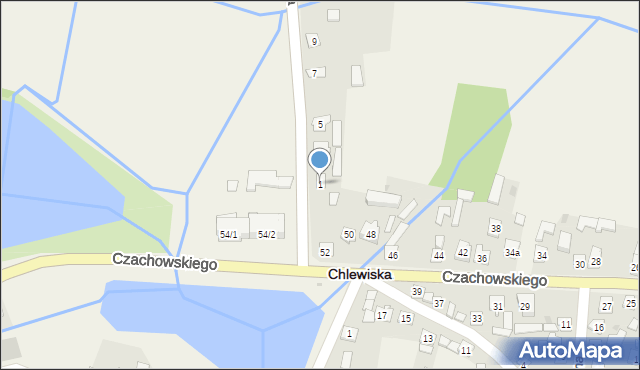 Chlewiska, Wiatraczna, 1, mapa Chlewiska