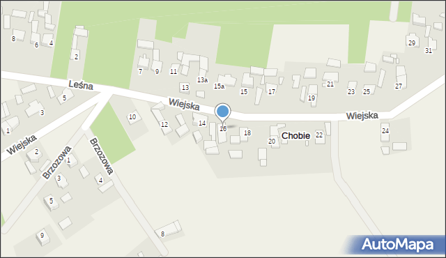 Chobie, Wiejska, 16, mapa Chobie