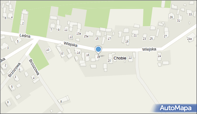 Chobie, Wiejska, 18, mapa Chobie