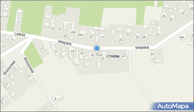 Chobie, Wiejska, 18A, mapa Chobie