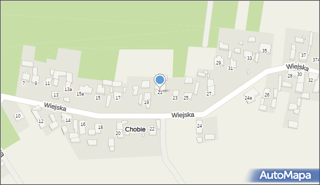 Chobie, Wiejska, 21, mapa Chobie