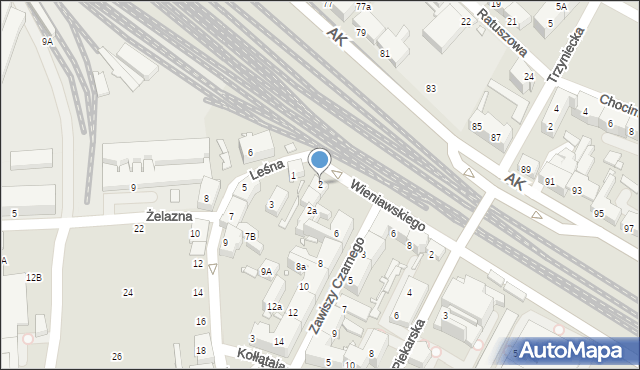 Chorzów, Wieniawskiego Henryka, 2, mapa Chorzów