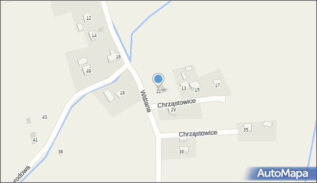 Chrząstowice, Wiślana, 11, mapa Chrząstowice