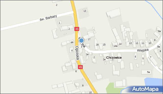 Chrzowice, Wiejska, 1, mapa Chrzowice