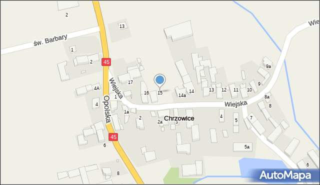 Chrzowice, Wiejska, 15, mapa Chrzowice