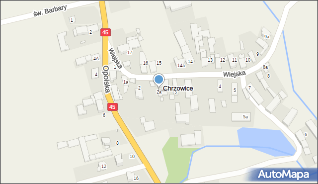 Chrzowice, Wiejska, 2a, mapa Chrzowice