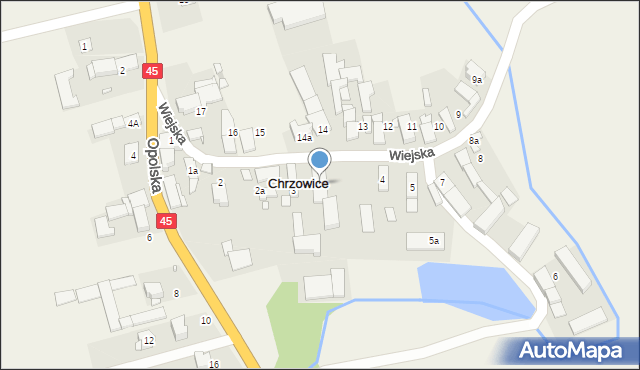 Chrzowice, Wiejska, 3A, mapa Chrzowice