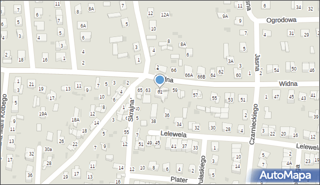 Ciechanów, Widna, 61, mapa Ciechanów