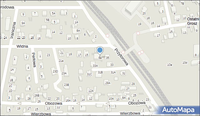 Ciechanów, Widna, 9a, mapa Ciechanów