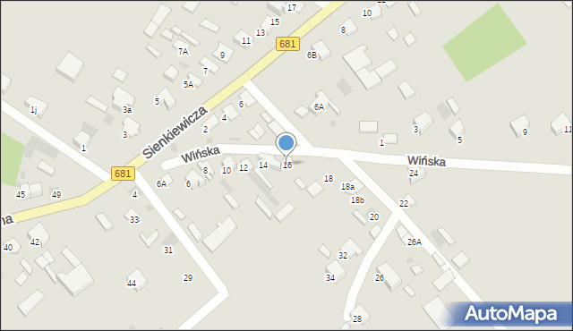 Ciechanowiec, Wińska, 16, mapa Ciechanowiec