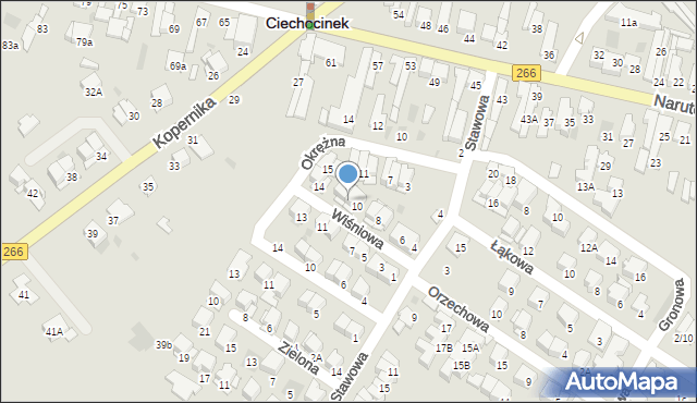 Ciechocinek, Wiśniowa, 12, mapa Ciechocinek