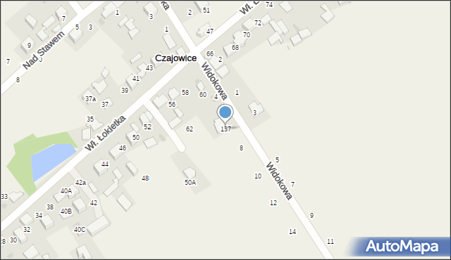 Czajowice, Widokowa, 137, mapa Czajowice