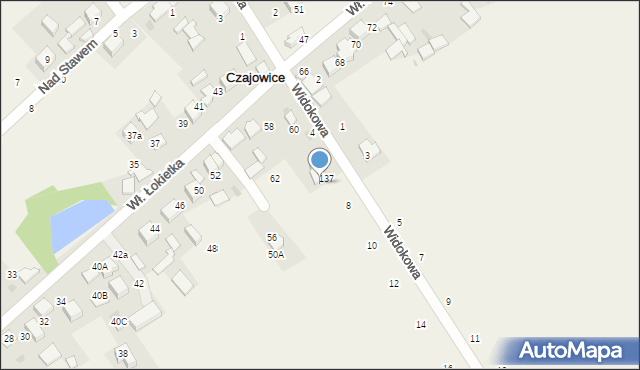 Czajowice, Widokowa, 6, mapa Czajowice