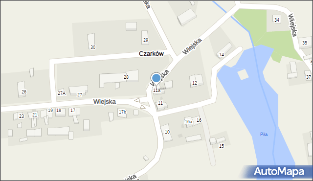 Czarków, Wiejska, 11a, mapa Czarków