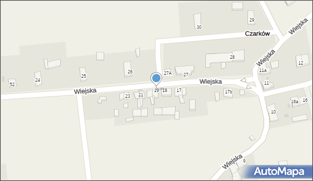 Czarków, Wiejska, 19, mapa Czarków