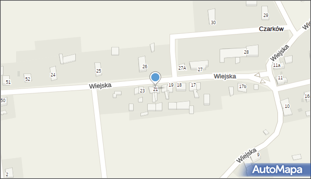 Czarków, Wiejska, 21, mapa Czarków