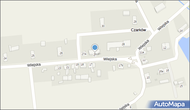 Czarków, Wiejska, 27, mapa Czarków