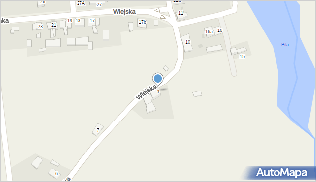 Czarków, Wiejska, 9, mapa Czarków