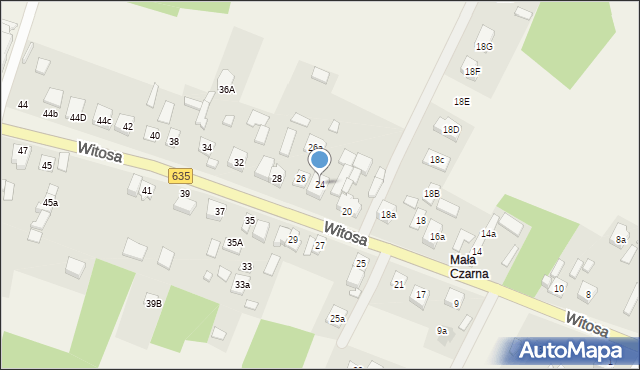 Czarna, Witosa Wincentego, 24, mapa Czarna