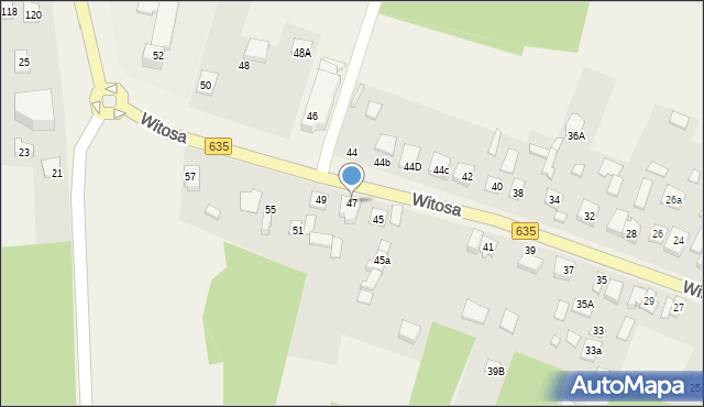 Czarna, Witosa Wincentego, 47, mapa Czarna