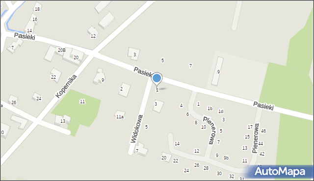 Czechowice-Dziedzice, Widokowa, 1, mapa Czechowic-Dziedzic