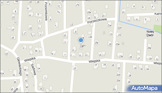 Czechowice-Dziedzice, Wiejska, 11B, mapa Czechowic-Dziedzic