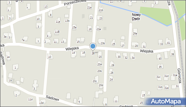 Czechowice-Dziedzice, Wiejska, 18, mapa Czechowic-Dziedzic