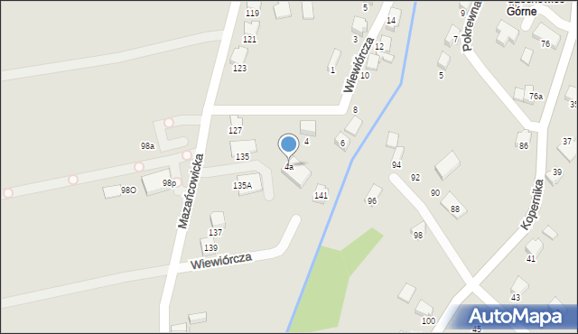 Czechowice-Dziedzice, Wiewiórcza, 4a, mapa Czechowic-Dziedzic