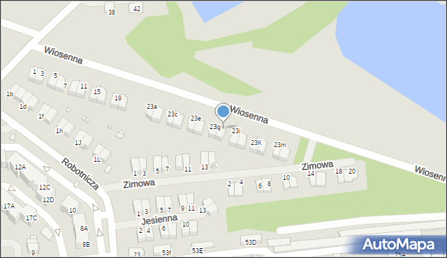 Czeladź, Wiosenna, 23h, mapa Czeladź