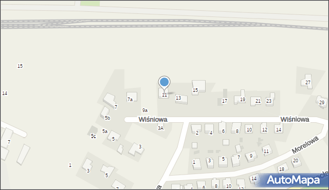 Czernica, Wiśniowa, 11, mapa Czernica