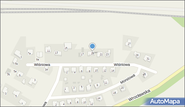 Czernica, Wiśniowa, 19, mapa Czernica