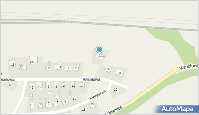 Czernica, Wiśniowa, 27, mapa Czernica