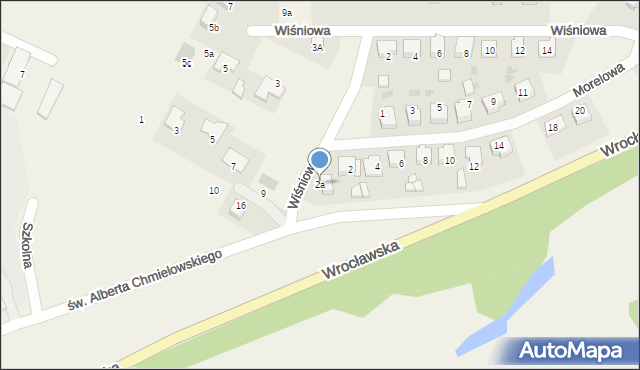 Czernica, Wiśniowa, 2a, mapa Czernica