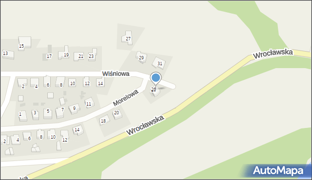 Czernica, Wiśniowa, 32, mapa Czernica