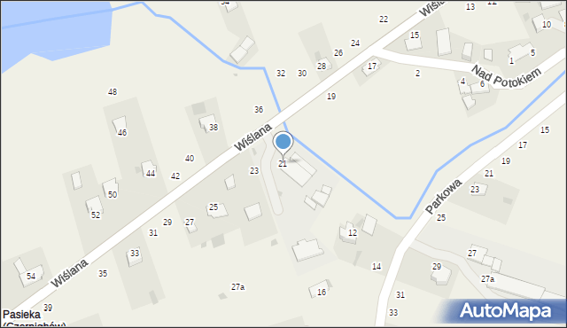 Czernichów, Wiślana, 21, mapa Czernichów