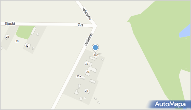Czersk, Wiślana, 32A, mapa Czersk