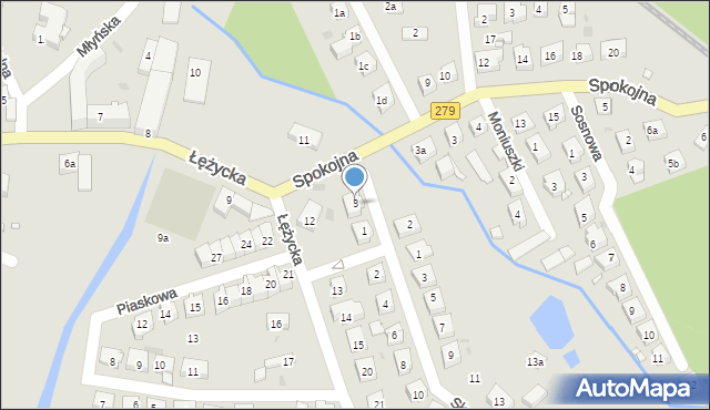 Czerwieńsk, Wiosenna, 3, mapa Czerwieńsk